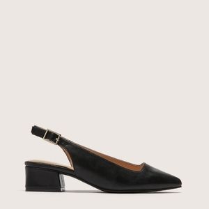 BNIB Dawn Black Slingback Pumps - Size 8W